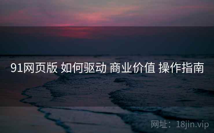 91网页版 如何驱动 商业价值 操作指南